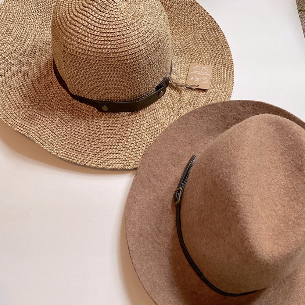 Boho Hat Bundle: Target Wool Felt Hat and Sunlilly Roll-n-Go Sun Hat